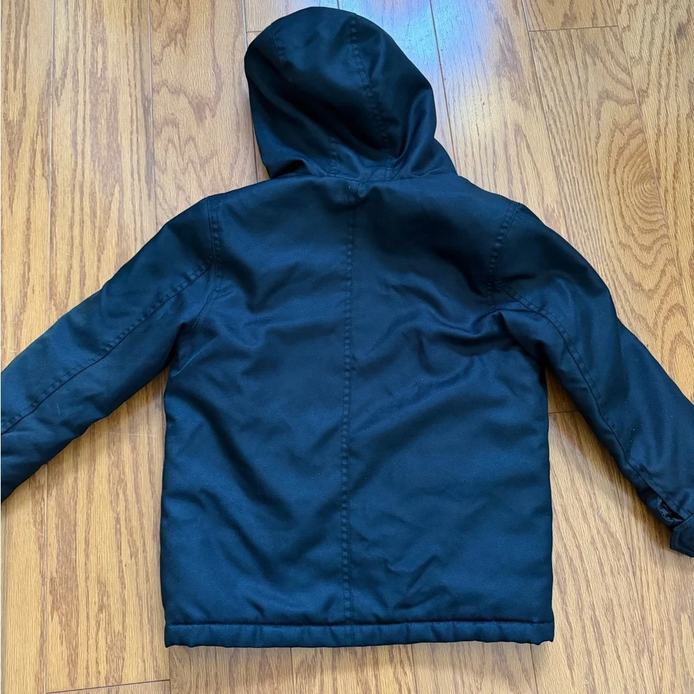 GAP Kids Black Hooded Puffer Jacket small s barn coat